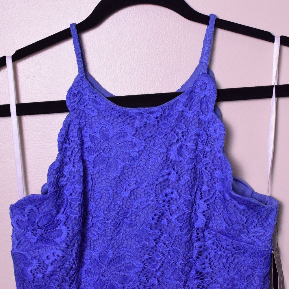 *NWT* Women's A. Byer Periwinkle Lace Fit & Flare Dress - Size Juniors 11 - Picture 2 of 7
